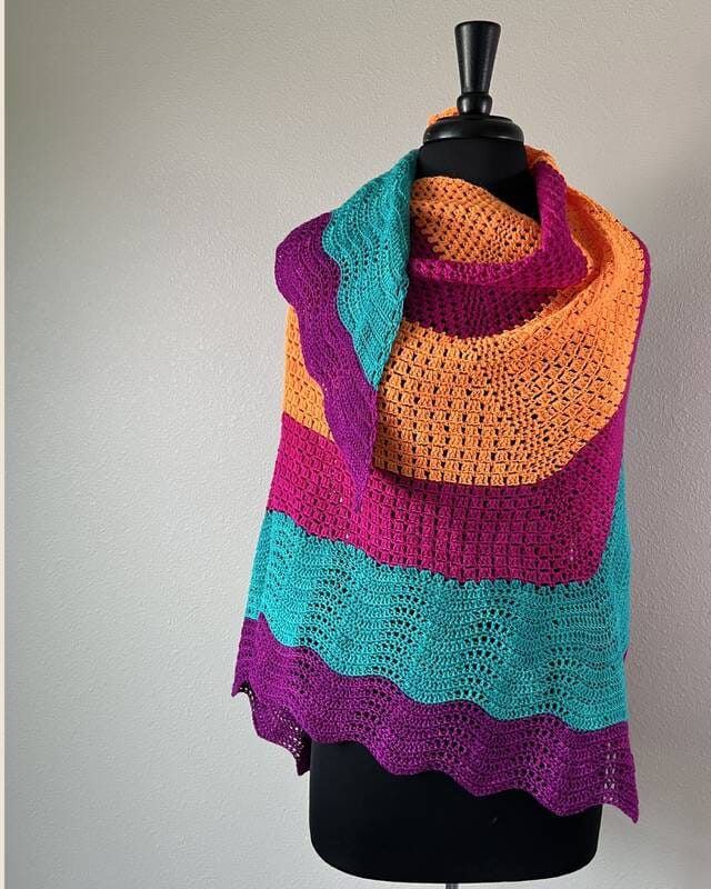 Electric Shift Crochet Shawl