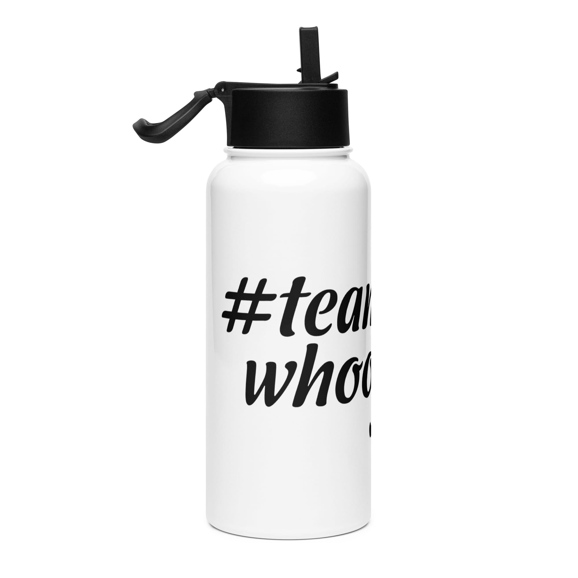 #teamwhooleygan Stainless steel water bottle with a straw lid - Image 4